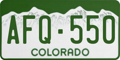 CO license plate AFQ550