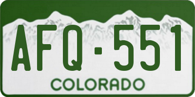CO license plate AFQ551