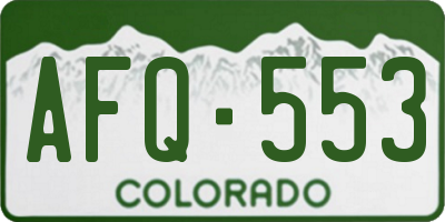 CO license plate AFQ553
