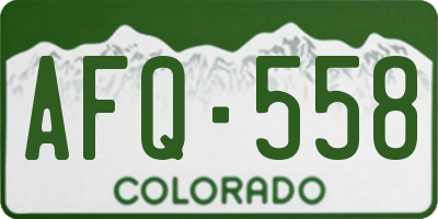 CO license plate AFQ558