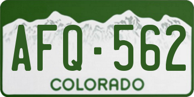 CO license plate AFQ562