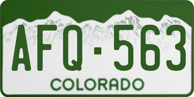 CO license plate AFQ563