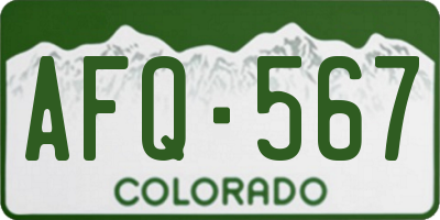 CO license plate AFQ567