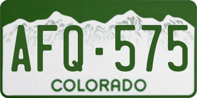 CO license plate AFQ575