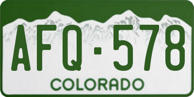 CO license plate AFQ578
