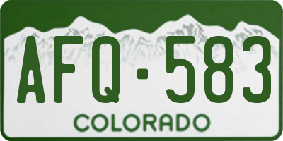 CO license plate AFQ583