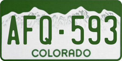 CO license plate AFQ593