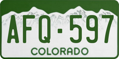 CO license plate AFQ597