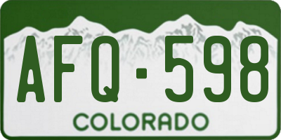 CO license plate AFQ598