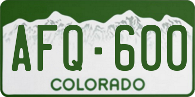 CO license plate AFQ600