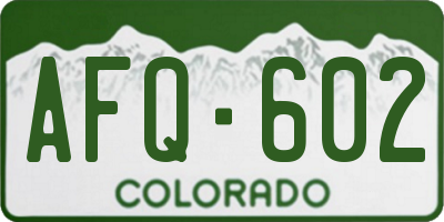 CO license plate AFQ602