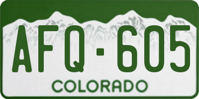 CO license plate AFQ605