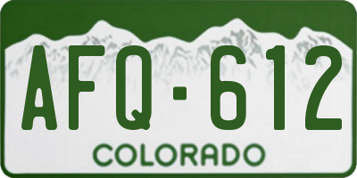CO license plate AFQ612