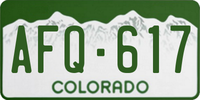 CO license plate AFQ617