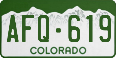 CO license plate AFQ619