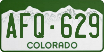 CO license plate AFQ629
