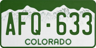 CO license plate AFQ633