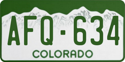 CO license plate AFQ634