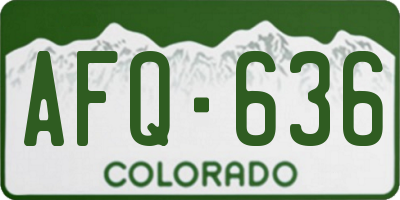 CO license plate AFQ636