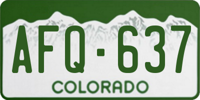 CO license plate AFQ637