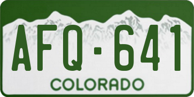 CO license plate AFQ641