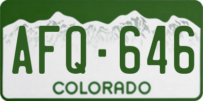 CO license plate AFQ646