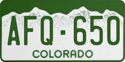 CO license plate AFQ650