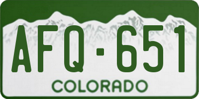 CO license plate AFQ651