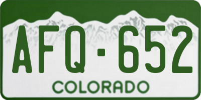 CO license plate AFQ652