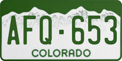 CO license plate AFQ653