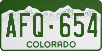 CO license plate AFQ654