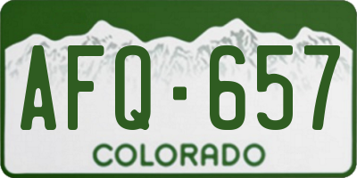 CO license plate AFQ657