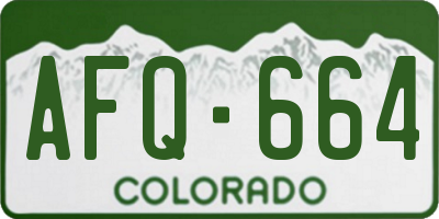 CO license plate AFQ664