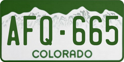 CO license plate AFQ665