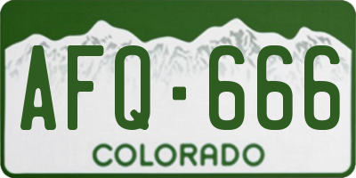 CO license plate AFQ666
