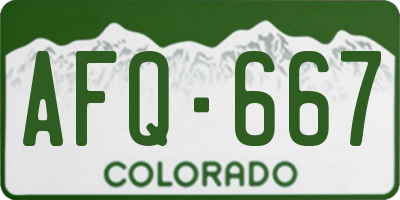 CO license plate AFQ667