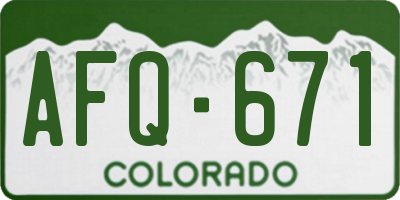 CO license plate AFQ671