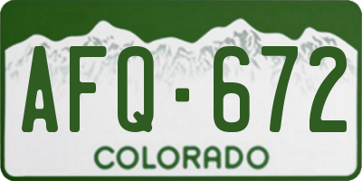 CO license plate AFQ672