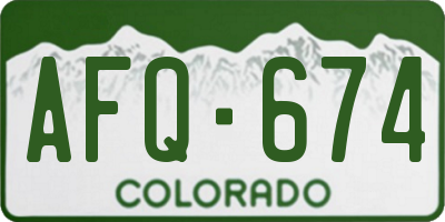CO license plate AFQ674