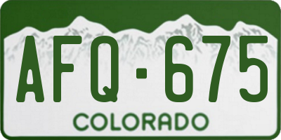 CO license plate AFQ675