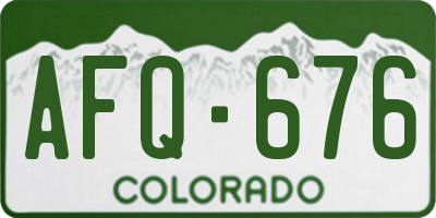 CO license plate AFQ676