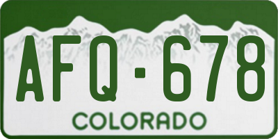 CO license plate AFQ678