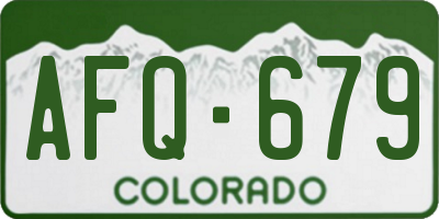 CO license plate AFQ679