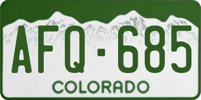 CO license plate AFQ685