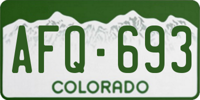 CO license plate AFQ693