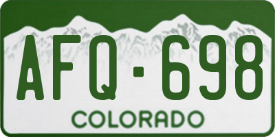 CO license plate AFQ698