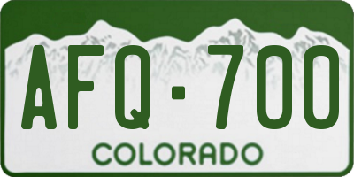 CO license plate AFQ700