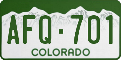 CO license plate AFQ701