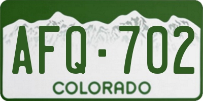 CO license plate AFQ702
