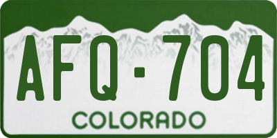 CO license plate AFQ704